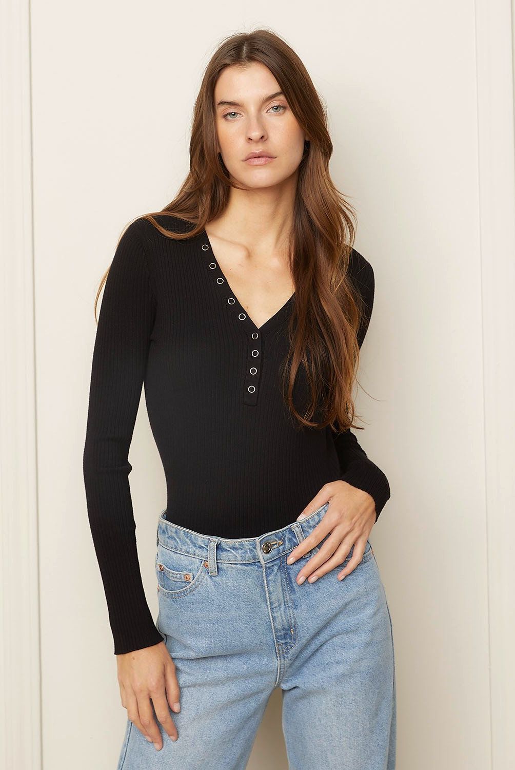 BASEMENT - Sweater Manga Larga Basement Rayas Mujer Viscosa