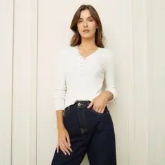 BASEMENT - Sweater Manga Larga Rayas Mujer Viscosa