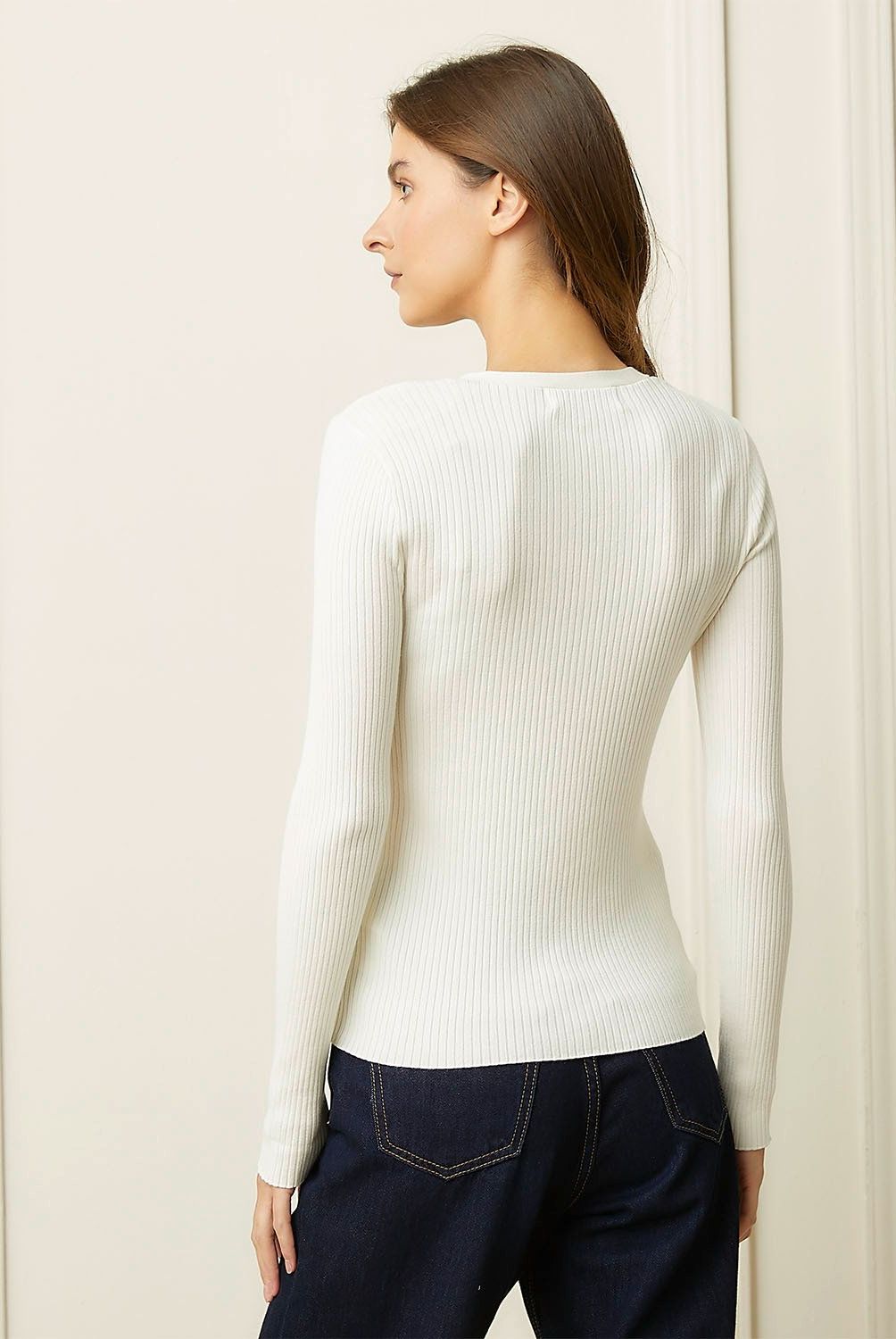 BASEMENT - Sweater Manga Larga Basement Rayas Mujer Viscosa