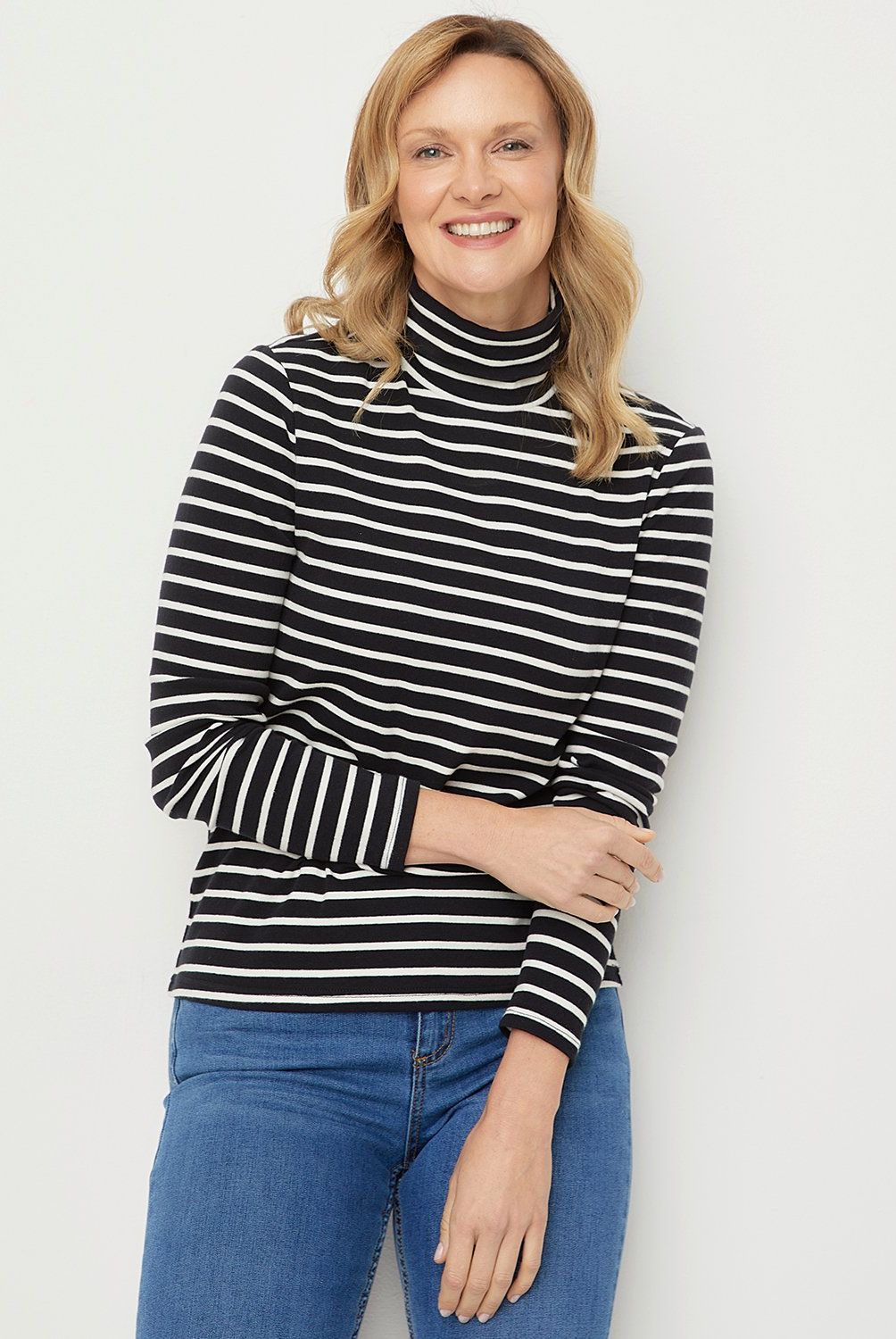 NEWPORT - Polera Manga Larga Algodón Mujer Newport