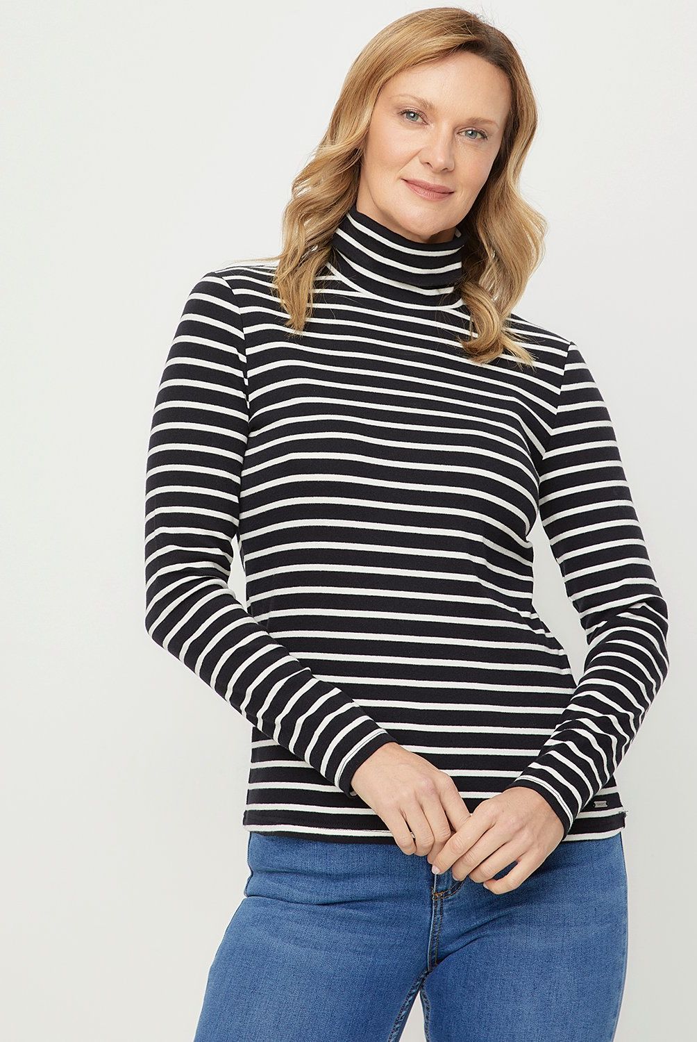 NEWPORT - Polera Manga Larga Algodón Mujer Newport