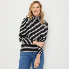 NEWPORT - Polera Manga Larga Algodón Mujer