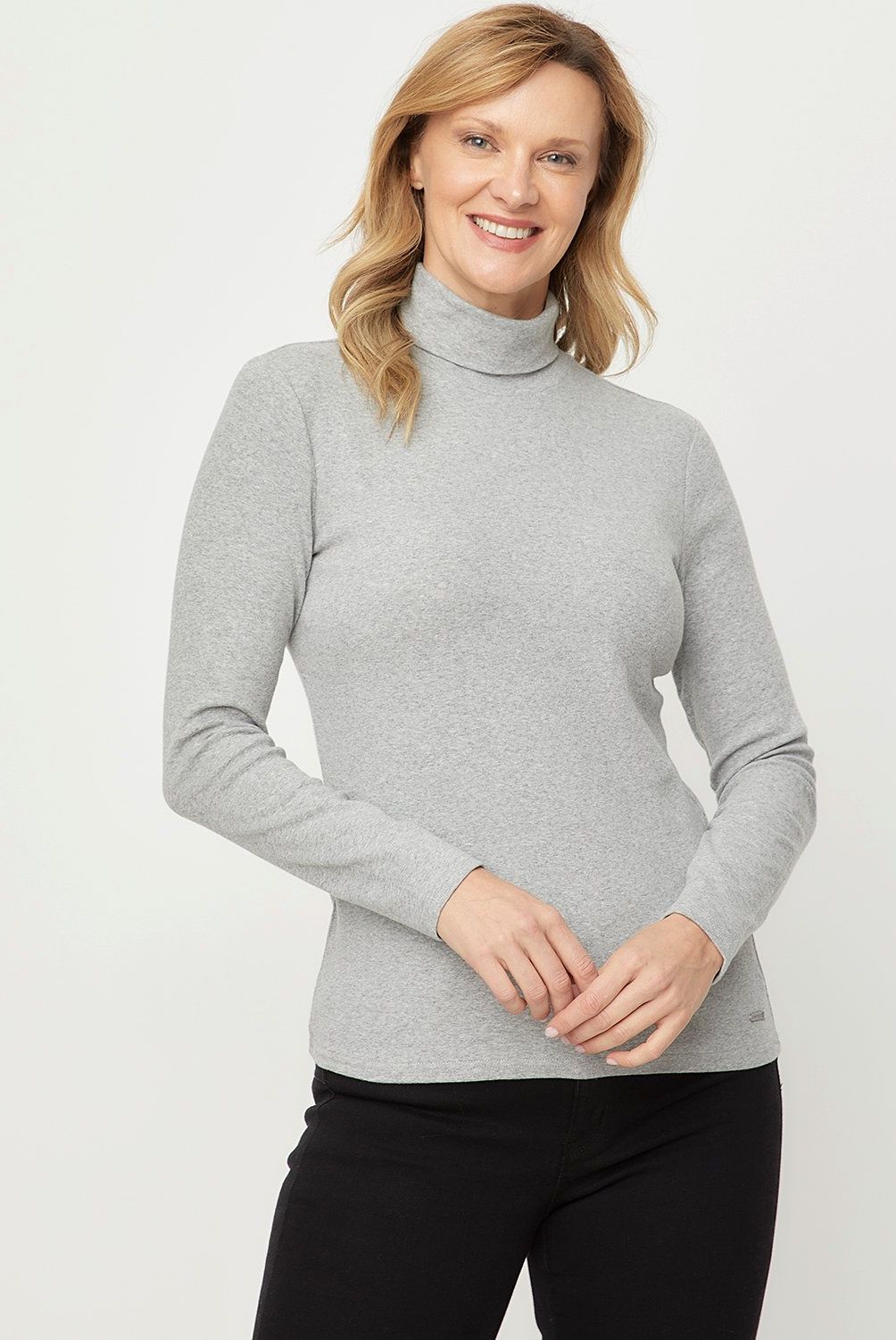 NEWPORT - Polera Manga Larga Algodón Mujer Newport