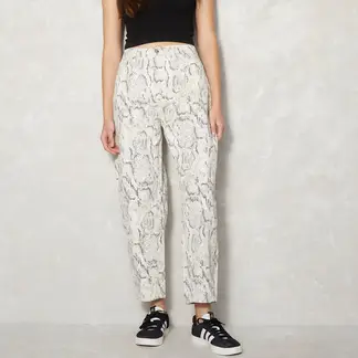SYBILLA - Jeans Recto Mujer Algodón Estampado Animal Print