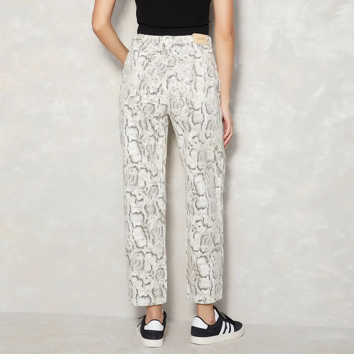 SYBILLA - Jeans Recto Sybilla Mujer Algodón Estampado Animal Print