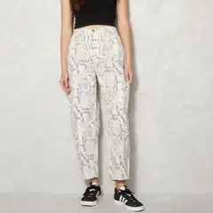 SYBILLA - Jeans Recto Mujer Algodón Estampado Animal Print