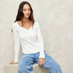 SYBILLA - Polera Manga Larga Algodón Mujer