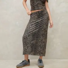 SYBILLA - Falda Midi Mujer Diseño Cuadros