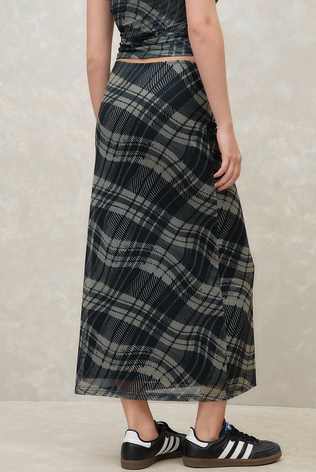SYBILLA - Falda Midi Mujer Sybilla Diseño Cuadros