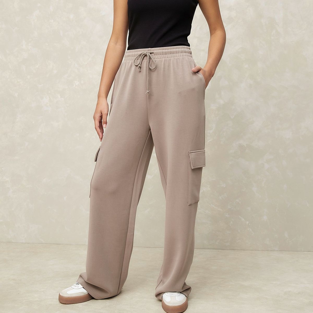 SYBILLA - Pantalón De Buzo Palazzo Tiro Medio Mujer Sybilla