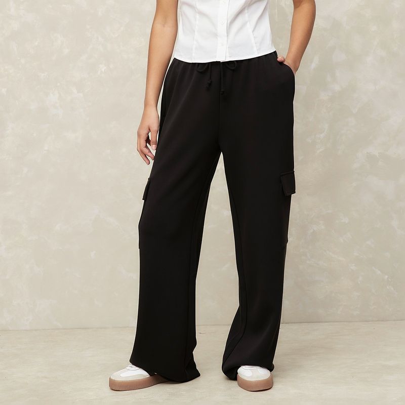 SYBILLA - Pantalón De Buzo Palazzo Tiro Medio Mujer Sybilla