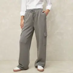 SYBILLA - Pantalón De Buzo Palazzo Tiro Medio Mujer