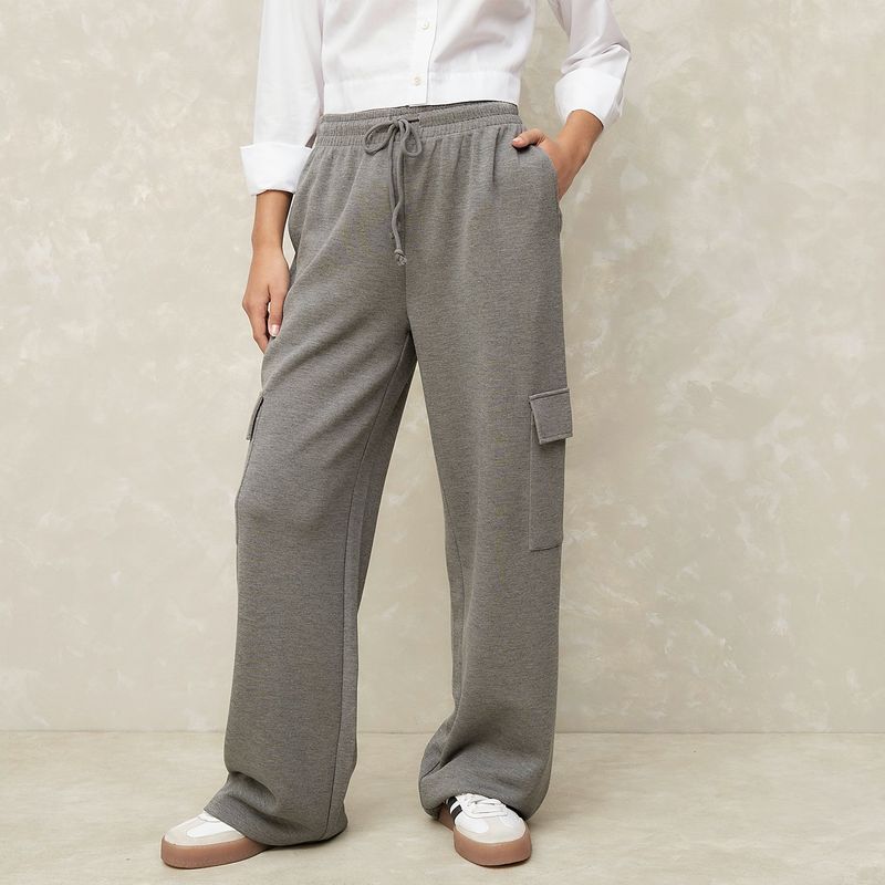 SYBILLA - Pantalón De Buzo Palazzo Tiro Medio Mujer Sybilla
