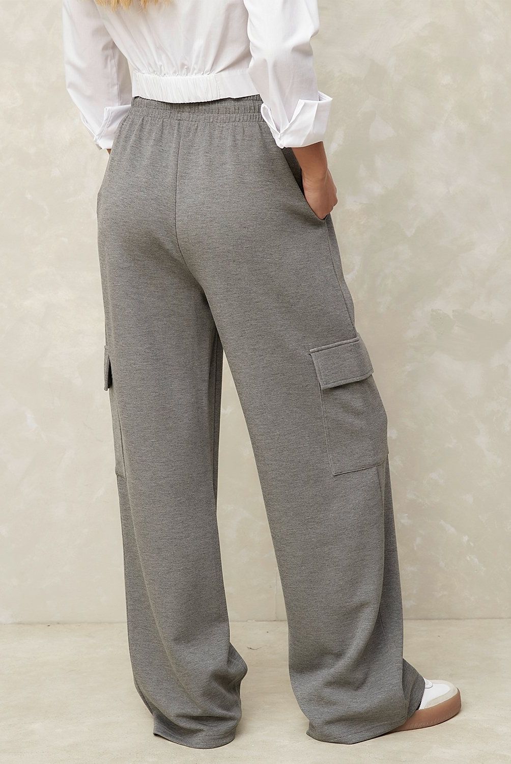 SYBILLA - Pantalón De Buzo Palazzo Tiro Medio Mujer Sybilla