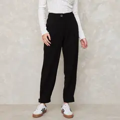 SYBILLA - Pantalón Mom Mujer Tiro Alto Casual Negro