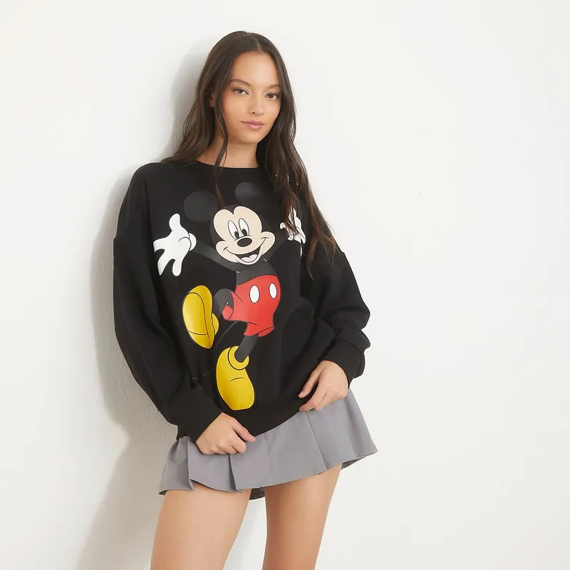 SYBILLA - Polerón Sybilla Algodón Estampado Mickey Mouse Mujer