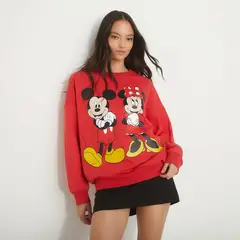 SYBILLA - Polerón Algodón Estampado Mickey Mouse Mujer