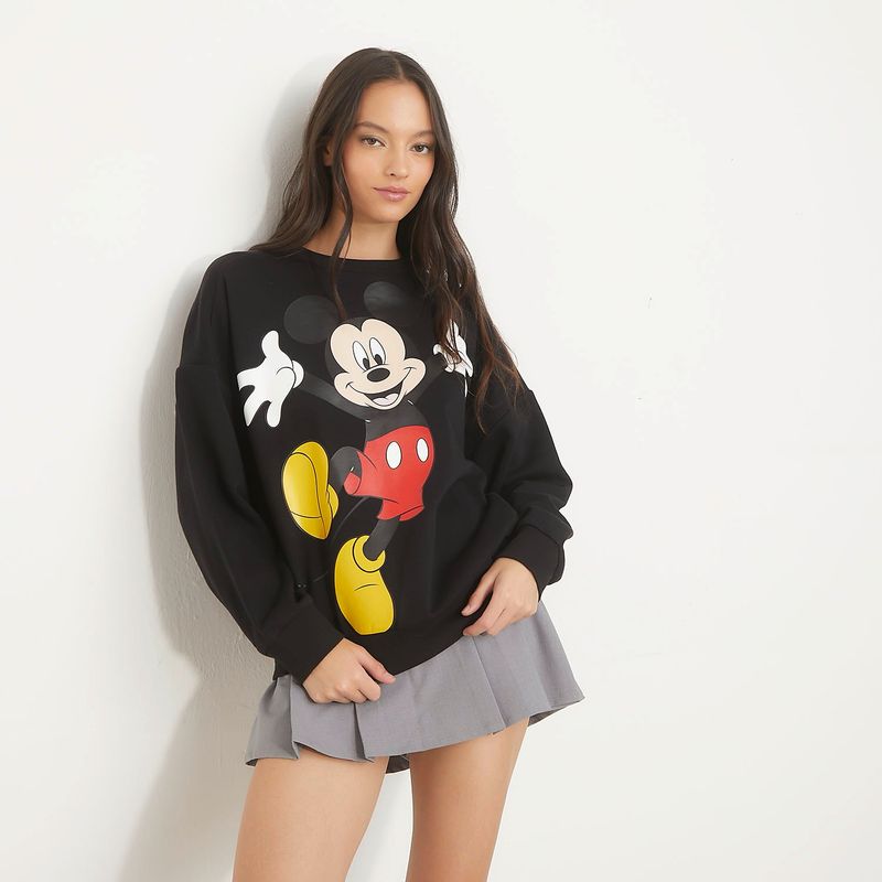 SYBILLA - Polerón Sybilla Algodón Estampado Mickey Mouse Mujer