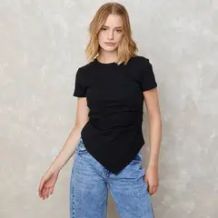 SYBILLA - Polera Manga Corta Algodón Mujer Casual
