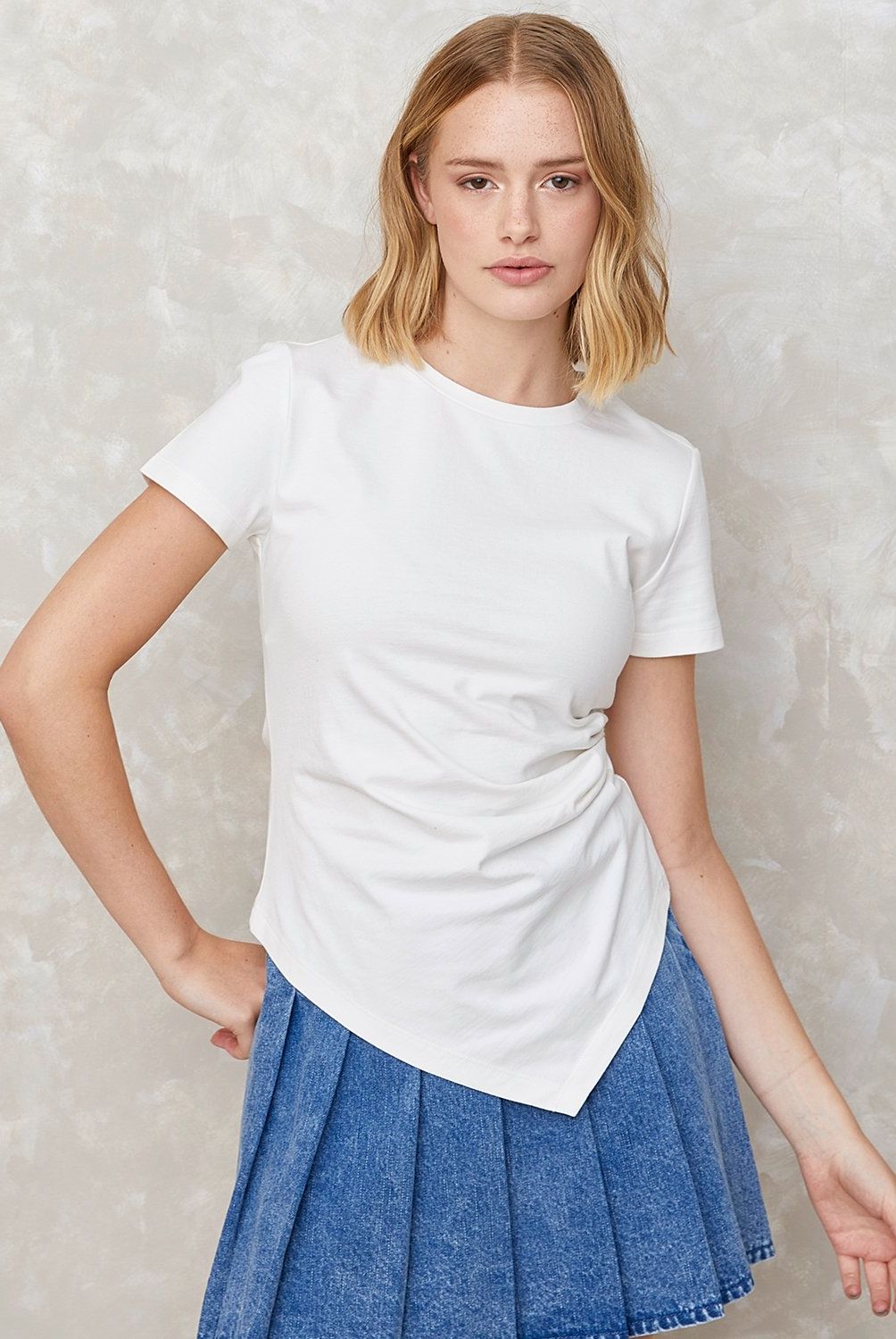 SYBILLA - Polera Sybilla Manga Corta Algodón Mujer Casual