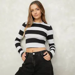 SYBILLA - Polera Manga Larga Algodón Mujer