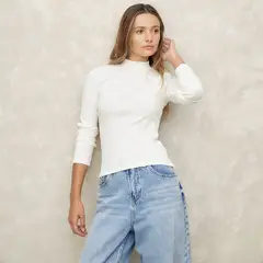 SYBILLA - Polera Manga Larga Algodón Mujer