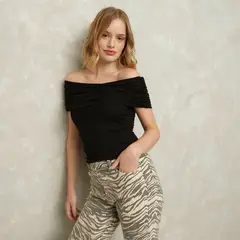 SYBILLA - Top Malla Mujer Estampado Animal