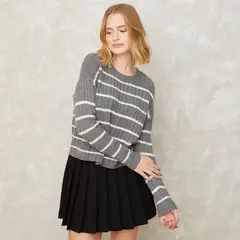 SYBILLA - Sweater Mujer Manga Larga Diseño Trenzas Casual