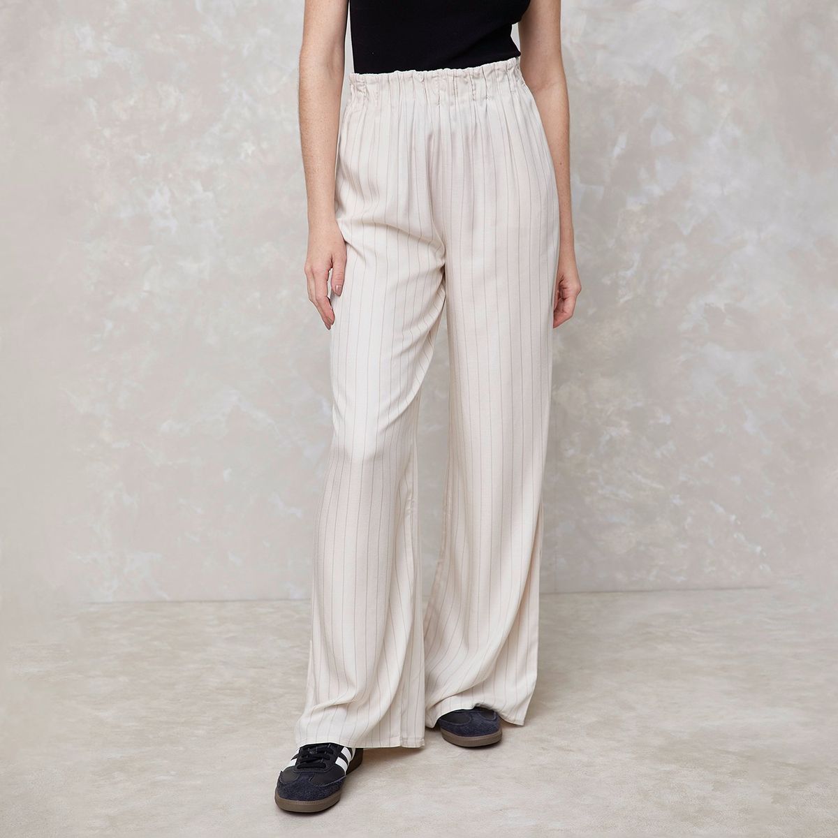 SYBILLA - Pantalón Palazzo Sybilla Mujer Viscosa Tiro Medio Rayas