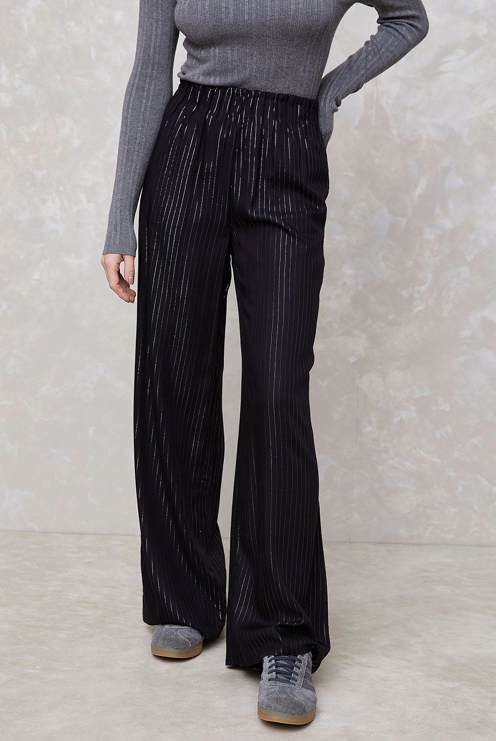 SYBILLA - Pantalón Palazzo Sybilla Mujer Viscosa Tiro Medio Rayas