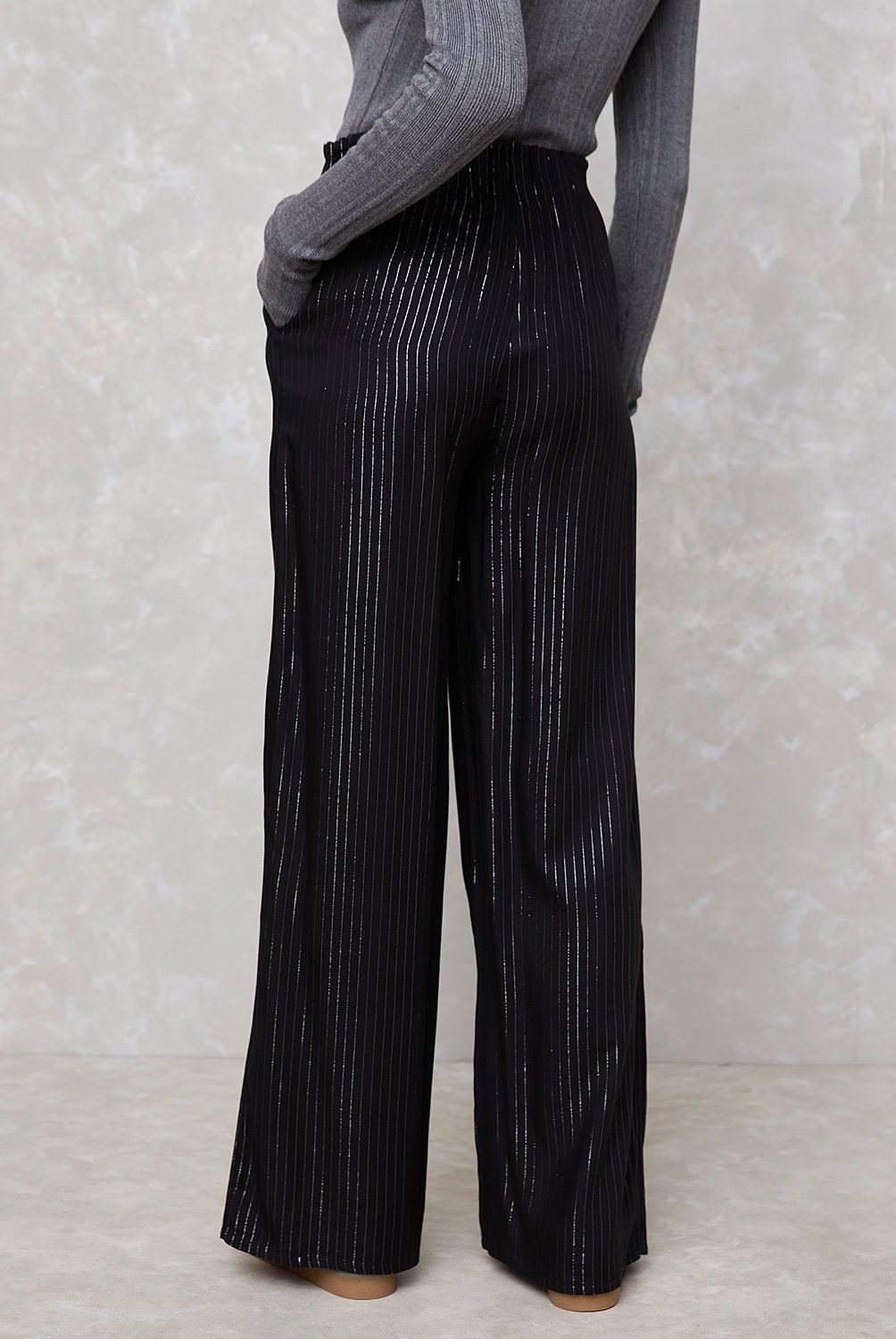 SYBILLA - Pantalón Palazzo Sybilla Mujer Viscosa Tiro Medio Rayas