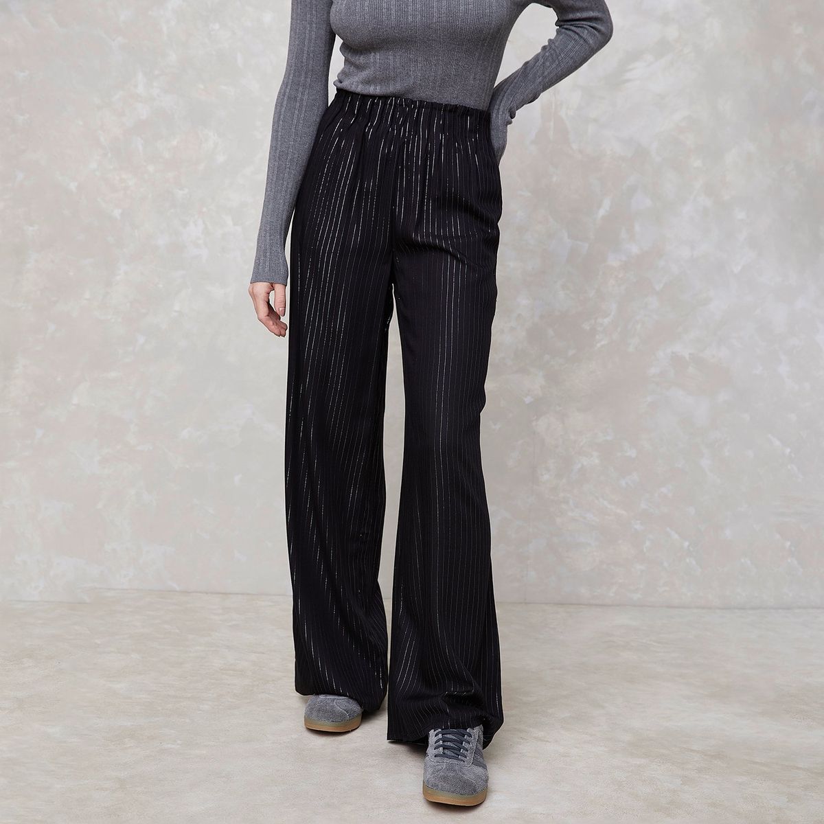 SYBILLA - Pantalón Palazzo Sybilla Mujer Viscosa Tiro Medio Rayas