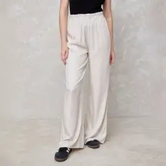 SYBILLA - Pantalón Palazzo Mujer Viscosa Tiro Medio Rayas
