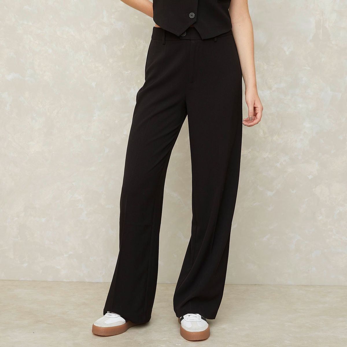 SYBILLA - Pantalones Rectos Mujer Sybilla Tiro Medio Diseño Cuadros