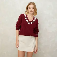 SYBILLA - Sweater Texturado Manga Larga Mujer