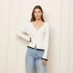 BASEMENT - Sweater Manga Larga Viscosa Diseño Liso Mujer