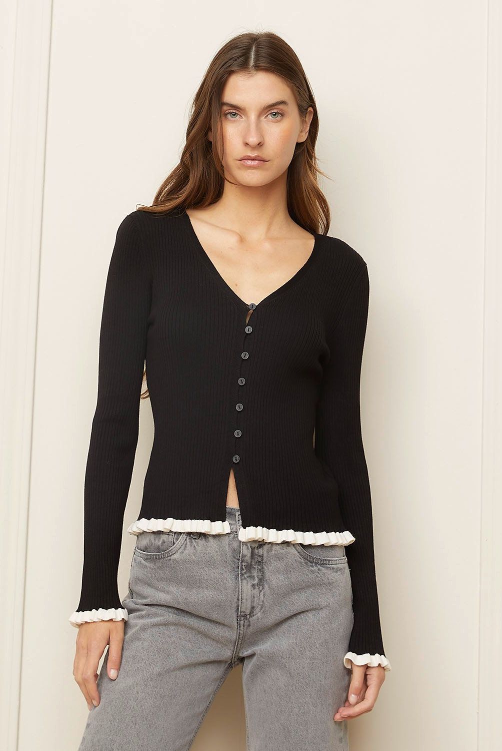 BASEMENT - Sweater Manga Larga Basement Viscosa Diseño Liso Mujer