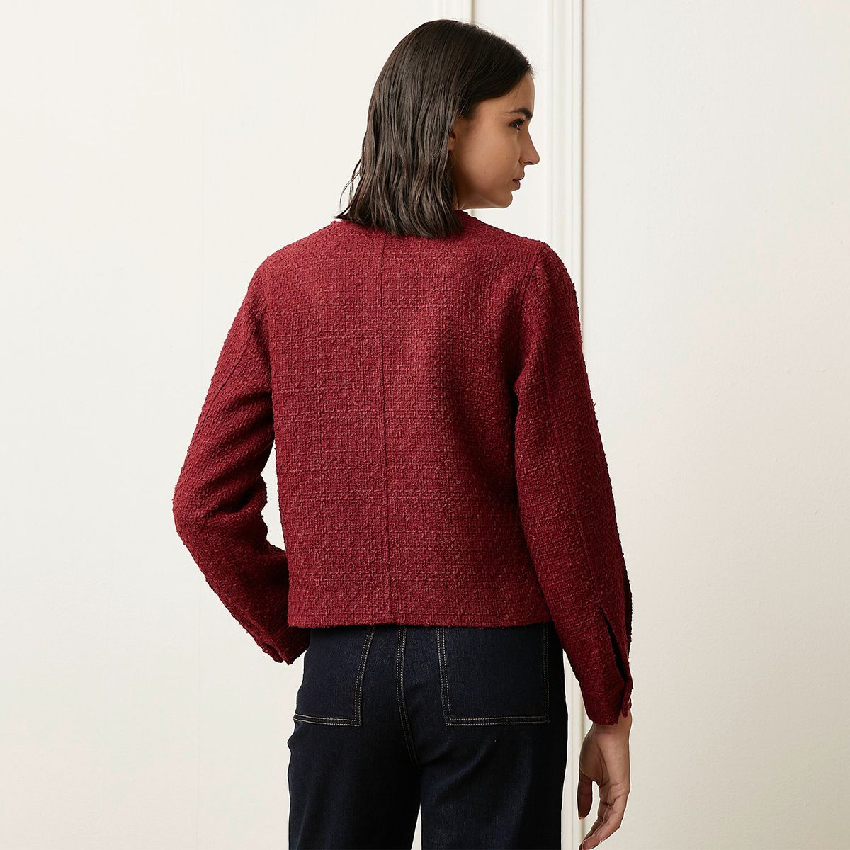 BASEMENT - Chaqueta Basement Jaspeada Mujer Manga Larga Con Botones