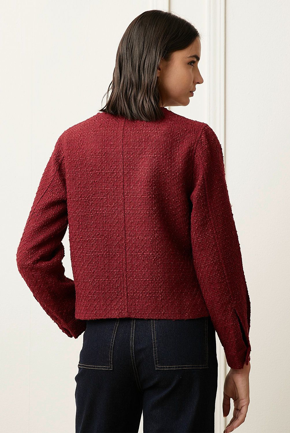 BASEMENT - Chaqueta Basement Jaspeada Mujer Manga Larga Con Botones