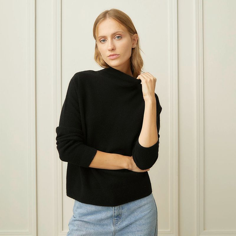 BASEMENT - Sweater Lana Mujer Basement Cuello Alto Manga Larga