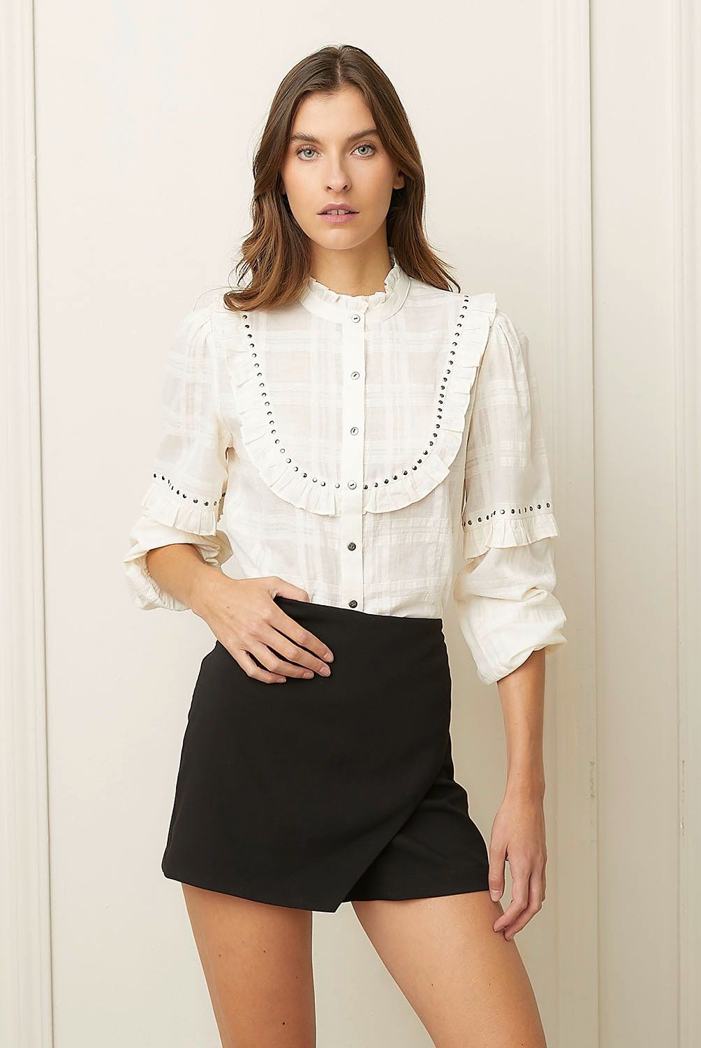 BASEMENT - Blusa Manga Larga Algodón Mujer Basement