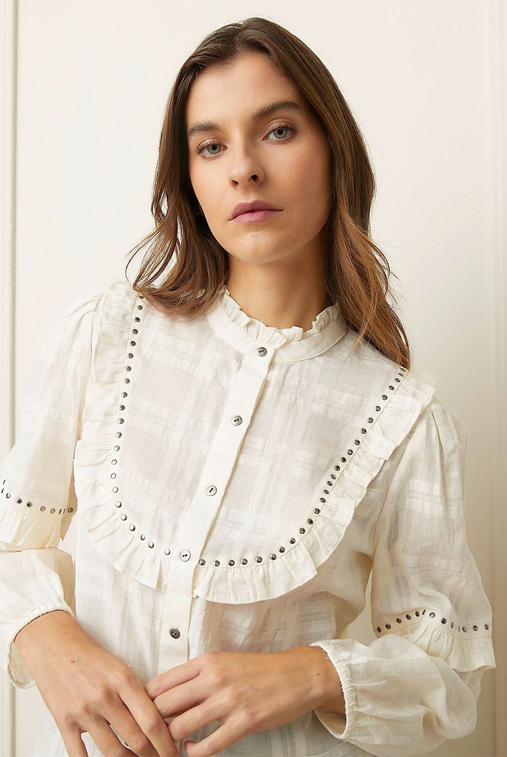 BASEMENT - Blusa Manga Larga Algodón Mujer Basement