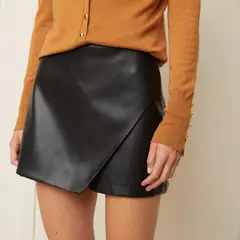 BASEMENT - Falda Mini Mujer Recubierto Diseño Liso