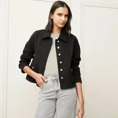 BASEMENT - Chaqueta Diseño Liso Mujer Manga Larga