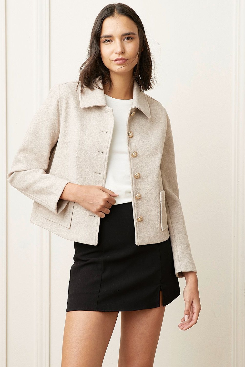 BASEMENT - Chaqueta Basement Diseño Liso Mujer Manga Larga