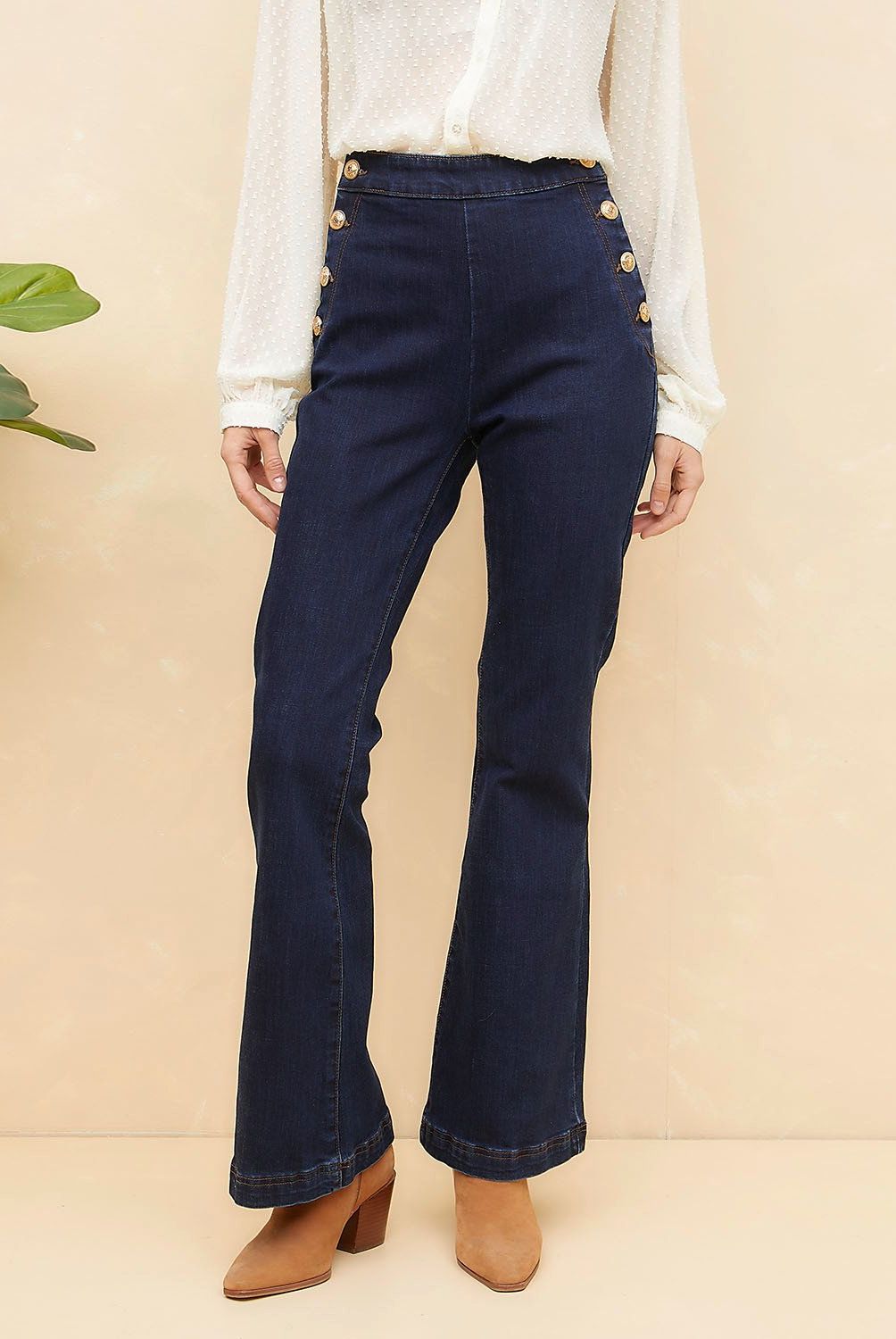 ELLE - Jeans Tiro Medio Mujer ELLE