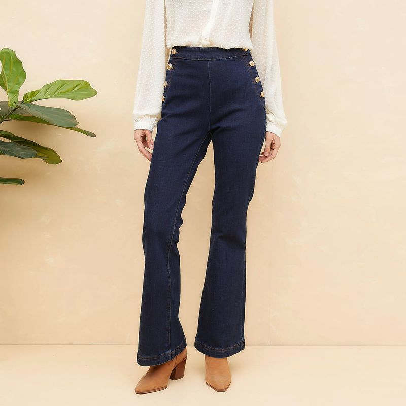 ELLE - Jeans Tiro Medio Mujer ELLE