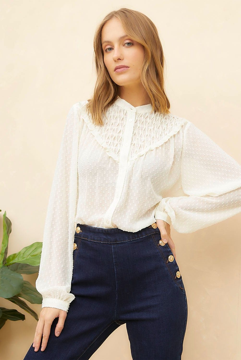 ELLE - Blusa Manga Larga Mujer Elle