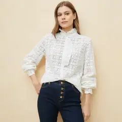 ELLE - Blusa Manga Larga Algodón Mujer