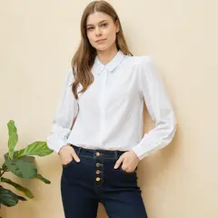 ELLE - Blusa Manga Larga Algodón Mujer